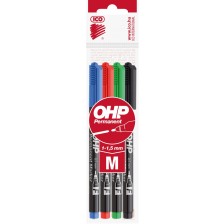 Комплект OHP маркери Ico - 4 цвята, F, 0.5 mm -1