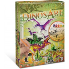 Комплект DinosArt - Оцвети фигурките на динозаври