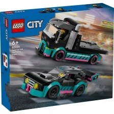 Конструктор LEGO City - Състезателна кола и камион за превоз на автомобили (60406) -1