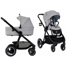 Комбинирана бебешка количка 2 в 1 KinderKraft - Everyday, светлосива -1