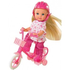 Комплект Simba Toys Evi Love - Еви, с розово колело и розова каска