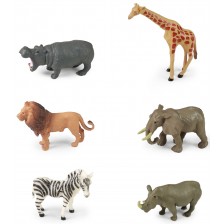 Комплект фигурки Rappa - Африкански животни, 6 броя, 5-7 cm