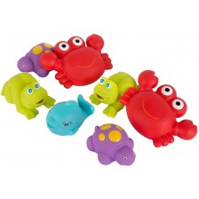 Комплект играчки за баня Playgro - Морски животни, за момче, 7 броя