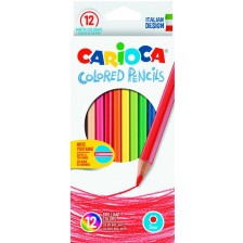 Комплект моливи Carioca - Brilliant Hexagon, 12 цвята -1