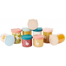 Комплект стъклени купички за храна Babymoov - ISY Bowls, 9 броя