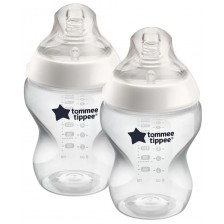 Комплект бебешки шишета Tommee Tippee Easi Vent - 260 ml, с биберон 1 капка, 2 броя