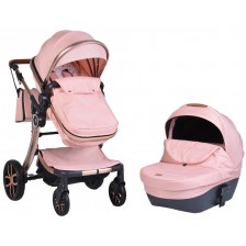 Комбинирана детска количка 2 в 1 Moni - Polly, розова