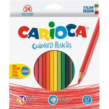 Комплект цветни моливи Carioca -  Brilliant Hexagon, 24 цвята