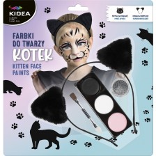 Комплект бои за лице с диадема Kidea - Коте