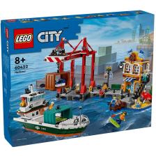 Конструктор LEGO City - Морско пристанище с товарен кораб (60422) -1