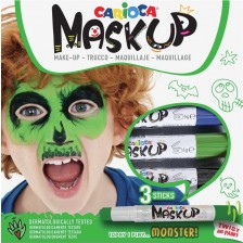 Комплект бои за лице Carioca Mask up - Чудовище, 3 цвята  -1