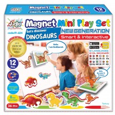 Комплект Jagu - Магнитни говорещи играчки, дино, 12 части