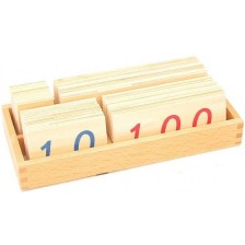 Комплект дървени плочки Smart Baby - С числа от 1 до 9000, голям -1
