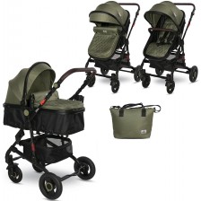 Комбинирана детска количка Lorelli - Alba, Premium, Loden Green -1