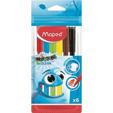 Комплект флумастери Maped Color Peps - Ocean, 6 цвята -1