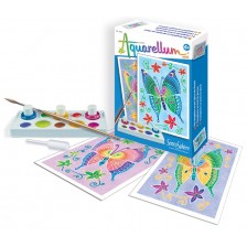 Комплект за оцветяване с акварелни бои Sentosphere Aquarellum Mini - Пеперуди -1