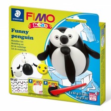 Комплект полимерна глина Staedtler Fimo Kids - Пингвин -1