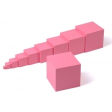 Комплект кубчета Smart Baby - Розовата кула на Монтесори, 0.7-7 cm -1