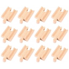 Комплект дървени релси Bigjigs - Мъжки/женски, 12 броя -1