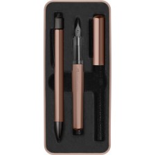 Комплект химикалка и писалка Faber-Castell Hexo - Бронзов цвят -1
