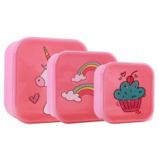 Комплект кутии за храна I-Total Unicorn - 3 броя -1