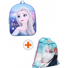 Комплект за детска градина Vadobag Frozen II - Раница и спортна торба, Elsa and Anna