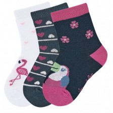 Комплект детски чорапи за момиче Sterntaler - С птици, 19/22, 12-24 месеца,  3 чифта -1