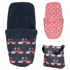 Комплект чувалче за крака и чанта за количка Cosatto - Pretty Flamingo -1