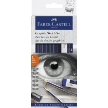 Комплект черни моливи Faber-Castell - Graphite Sketch Set