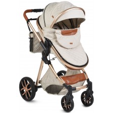 Комбинирана детска количка Moni - Alma, бежова -1