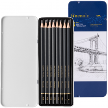Комплект графитни моливи Deli Finenolo - EC26, 8 броя, метална кутия