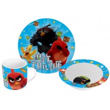 Комплект Disney - Angry Birds (чаша, чиния и купа) -1