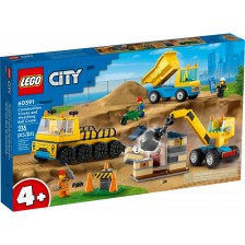 Конструктор LEGO City - Строителна площадка с камиони (60391) -1