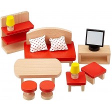  Комплект дървени мини мебели Goki - Обзавеждане за дневна -1