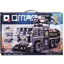 Конструктор Qman - Полицейски камион с водно оръдие, 847 части -1