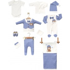Комплект за изписване Minicayzen - 10 части, син костюм