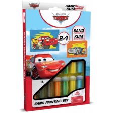 Комплект за оцветяване с пясък Red Castle - Cars 3, с 2 картини