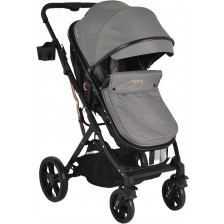 Комбинирана бебешка количка Moni - Raffaello, сива -1