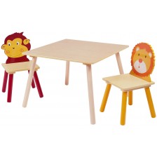 Комплект детска маса с 2 столчета Ginger Home - Animals -1