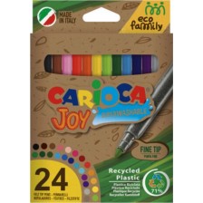 Комплект флумастери Carioca EcoFamily - Joy, 24 цвята, суперизмивни