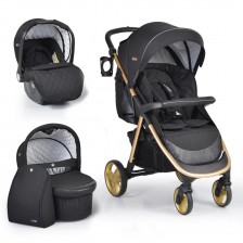 Комбинирана детска количка Cangaroo - Noble 3 в 1, черна -1