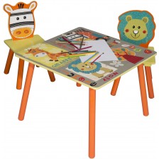 Комплект детска маса с 2 столчета Ginger Home - Safari -1