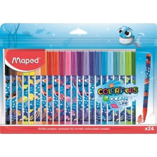 Комплект флумастери Maped Color Peps - Ocean Life, 24 цвята