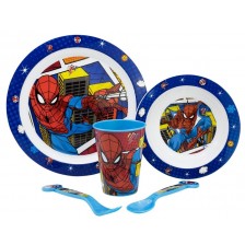 Комплект за хранене Stor - Micro, Spiderman Midnight Flyer, 5 части