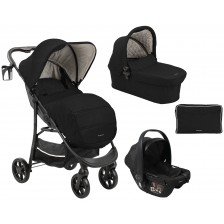 Комбинирана бебешка количка 3 в 1 KikkaBoo - Selina, Black