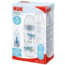 Комплект шишета Nuk First Choice - TC, 2 х 300 ml, за момче