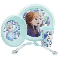 Комплект за хранене Stor - Frozen, чаша, купа, чиния и прибори -1