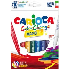 Комплект флумастери Carioca Magic - 9 цвята + 1 изтриващ -1