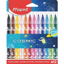 Комплект флумастери Maped Color Peps - Cosmic, 12 цвята