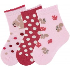 Комплект детски чорапи Sterntaler - С катеричка, 23/26 размер, 2-4 години, 3 чифта